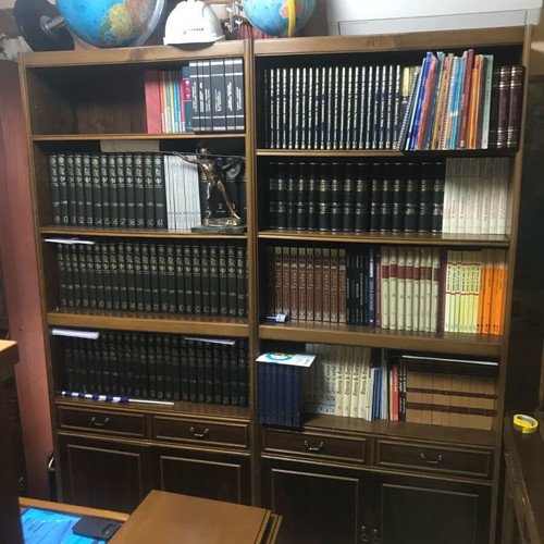 Bookcases made of authentic wood like new, set of 2 pieces