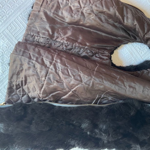 Fur vest used, black, size L