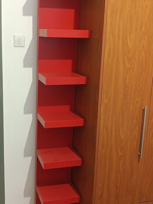 IKEA wall shelf red like new with six shelves 1.90×30