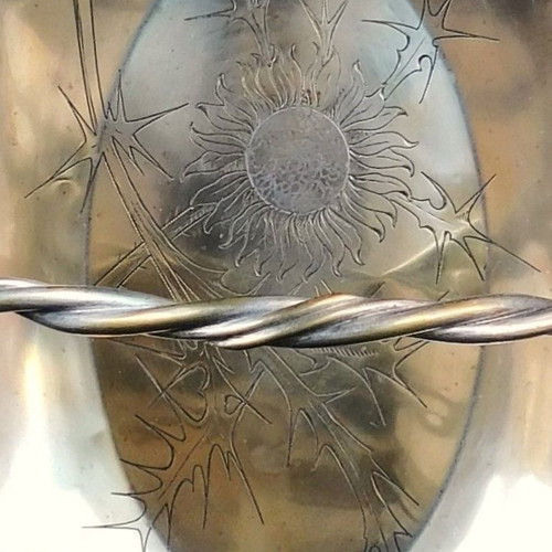 Art Nouveau silver-plated bronze fruit bowl like new, German made