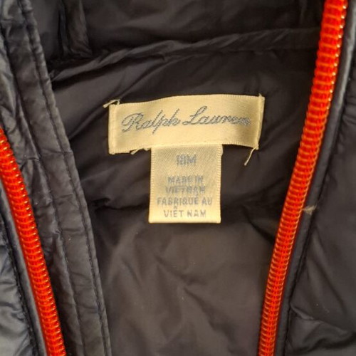 Polo Ralph Lauren baby puffer jacket 18 months, navy blue
