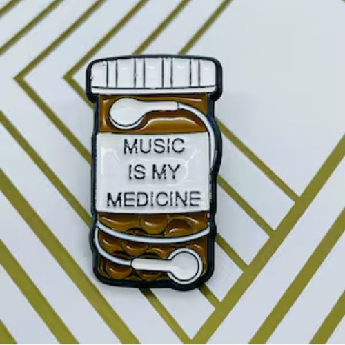 Pin Music Is My Medicine unisex in excellent condition