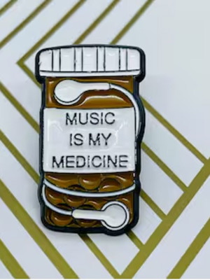Pin Music Is My Medicine unisex in excellent condition