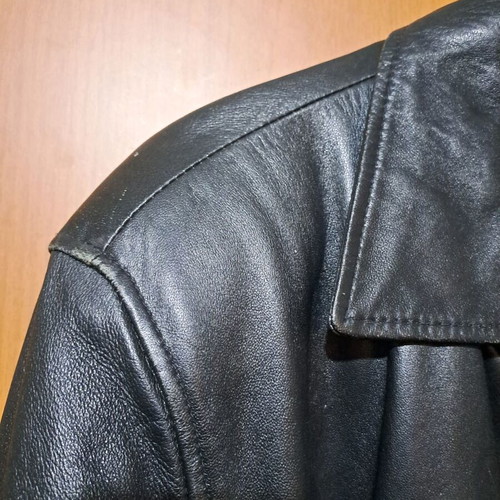 Vera Pelle leather coat used, men's black, size L