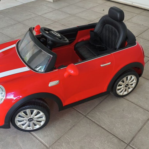 Mini Cooper electric ride-on car for ages 1-3, red