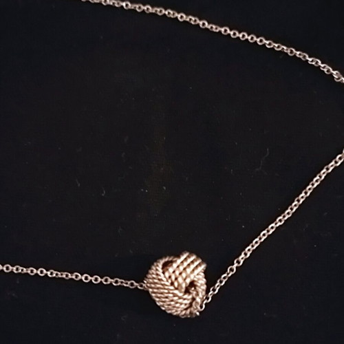 Tiffany & Co Twist knot silver necklace like new