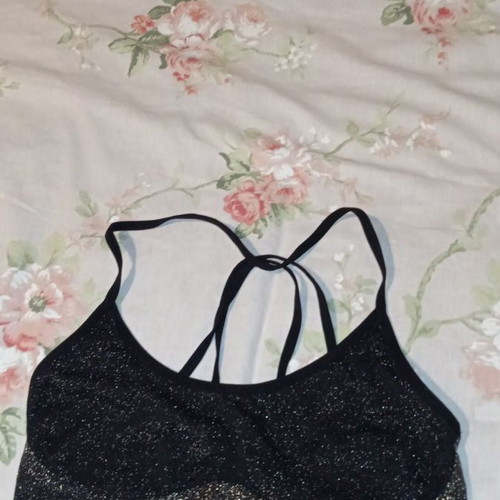 Bustier small with silver thread like new, black