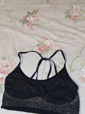 Bustier small with silver thread like new, black