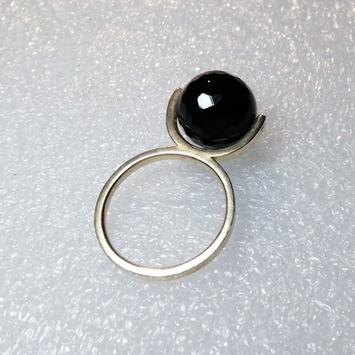 Silver ring 925 with black onyx new