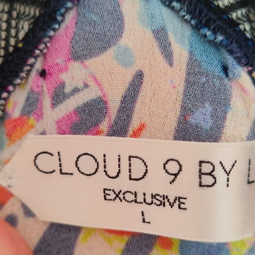 Cloud 9 by L μακρύ πολύχρωμο φόρεμα σε στυλ lingerie με zebra print σαν καινούργιο