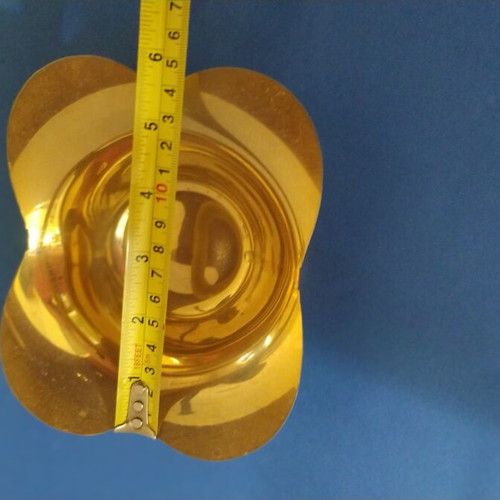 Vintage gold color double candle holder and decorative bowl set