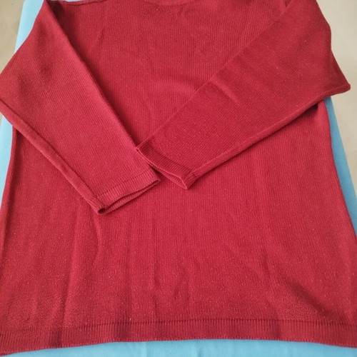 Women's Cable Knit Sweater XXL like new, burgundy with 3/4 sleeves