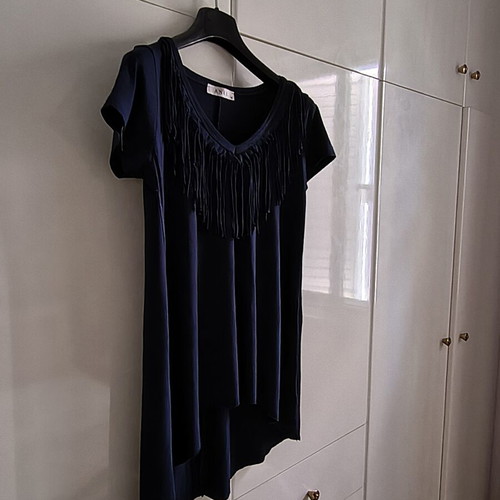 Anel Set with Blue Short-Sleeve Top and Striped High-Waisted Culottes like new