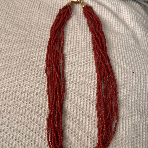 Vintage multilayer necklace with natural red coral like new, 54g