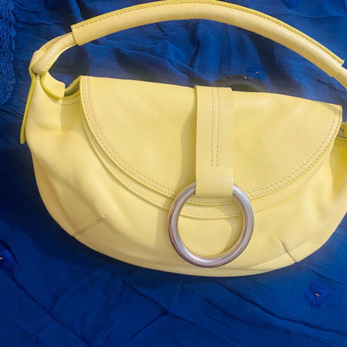 Andrea Mabiani leather bag like new, lemon color, croissant shape