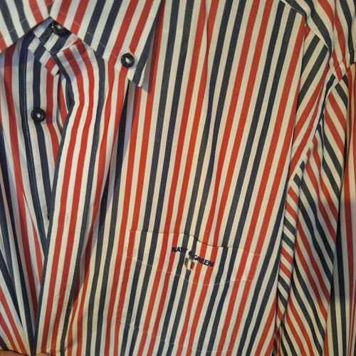 Navy & Green men's checked shirt size large like new