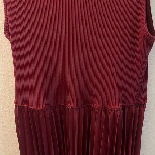 Zara pleated dress, burgundy