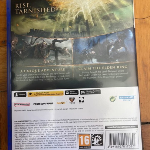 Elden Ring PlayStation 5 game like new