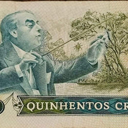 Brazil 500 Cruzados banknote used