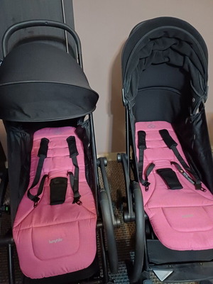 Bumprider Connect 2 Black - Pink Twin Stroller Set