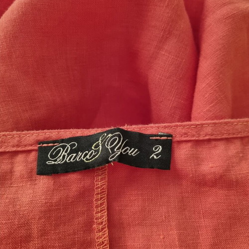 Linen dress like new, cotton blend, watermelon color, size L