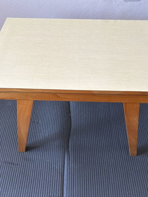 Vintage 1960 wooden table 63x42 cm height 47 cm formica like new