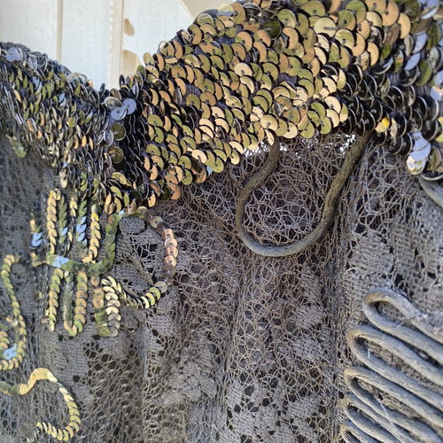 Vintage crop top black with sequins and lace like new