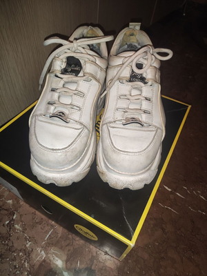 Buffalo platform shoes used, white, size 38