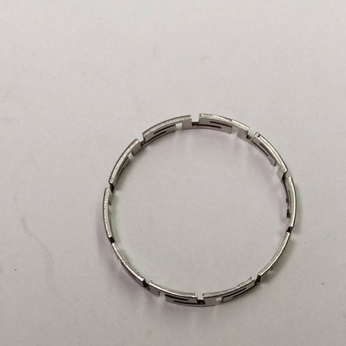 Machine ring from white metal Maïandros size 14.75, silver color