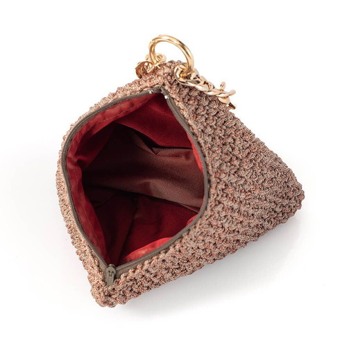 Handmade Triangular Handbag Gold Color New