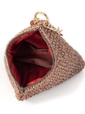 Handmade Triangular Handbag Gold Color New