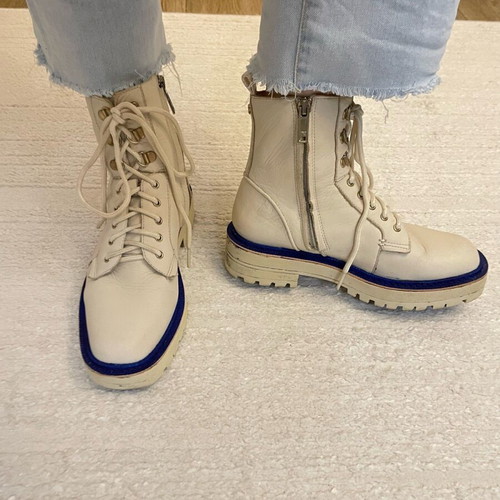 Μποτάκια Sam Edelman μεταχειρισμένα, γνήσιο δέρμα, μέγεθος 36,5-37, κρεμ