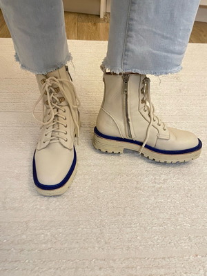Μποτάκια Sam Edelman μεταχειρισμένα, γνήσιο δέρμα, μέγεθος 36,5-37, κρεμ