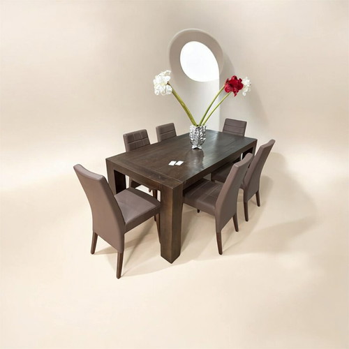 Monastic dining set new with 6 chairs chestnut wood
