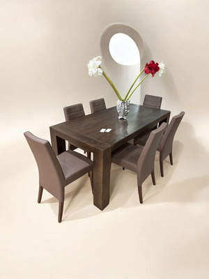 Monastic dining set new with 6 chairs chestnut wood
