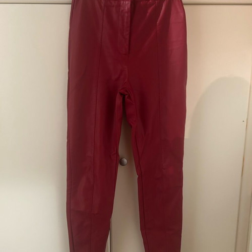 Lynne women's pants with leather look like new, red