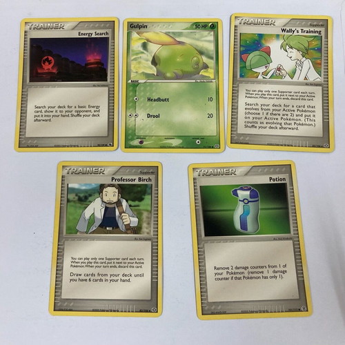 Pokémon Trainer cards used, pack of 5 in good condition