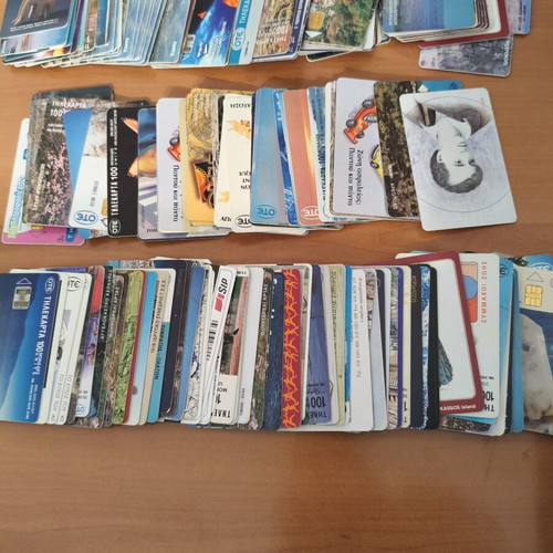 Phone card collection used, Greek OTE and Italian cards in box