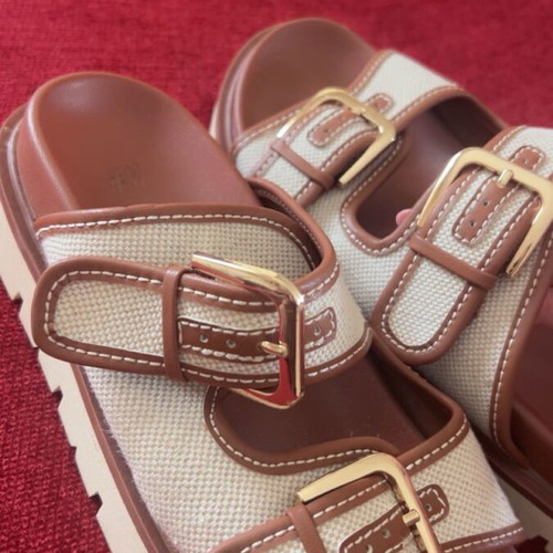 H&M slippers new brown with beige