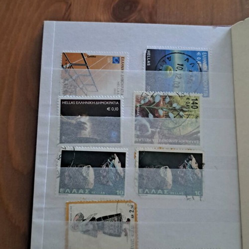 Greek Stamp Collection Album used, approx. 80 pieces