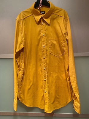 Dolce & Gabbana vintage shirt with print, like new, size 52, yellow