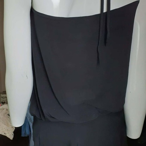 Lycra blouse tied at neck black, size L, like new