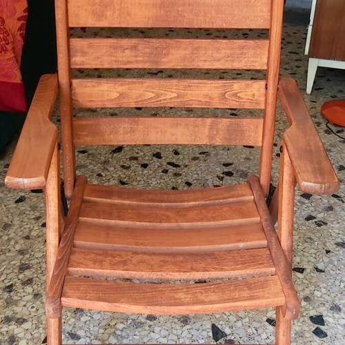 Outdoor armchair made of teak wood with reclining back, 3 seats, like new