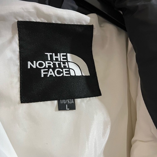 The North Face cropped puffer jacket like new, black and white, size large