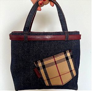 Burberry συλλεκτική αυθεντική τσάντα denim