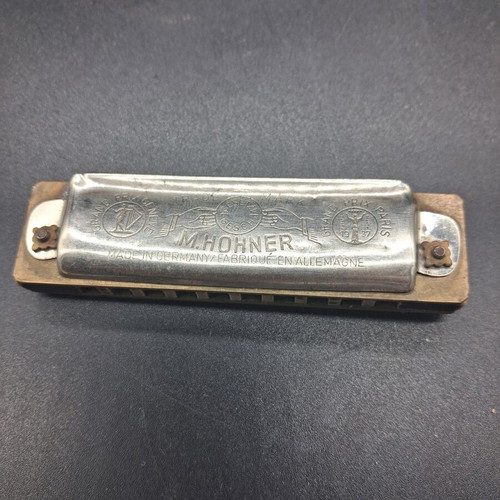 Vintage M. Hohner Piccolo Harmonica C Moll used with velvet case