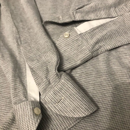 Xacus tailor fit men's jersey cotton shirt gray white like new