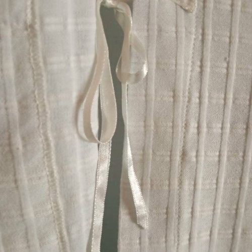Cotton robe size S new, light green with satin ribbon