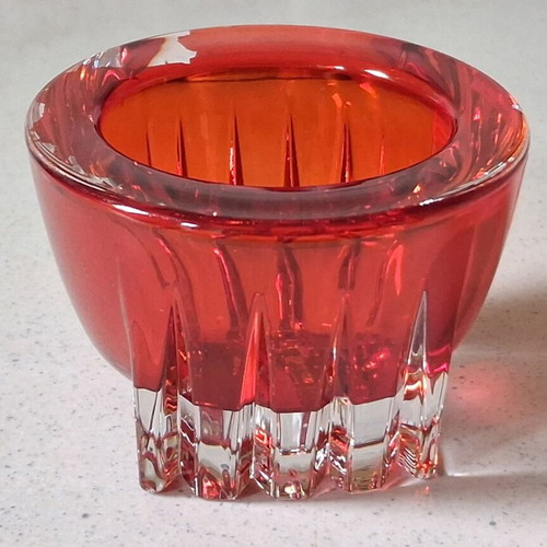 Nachtmann Ruby Red crystal candle holder like new