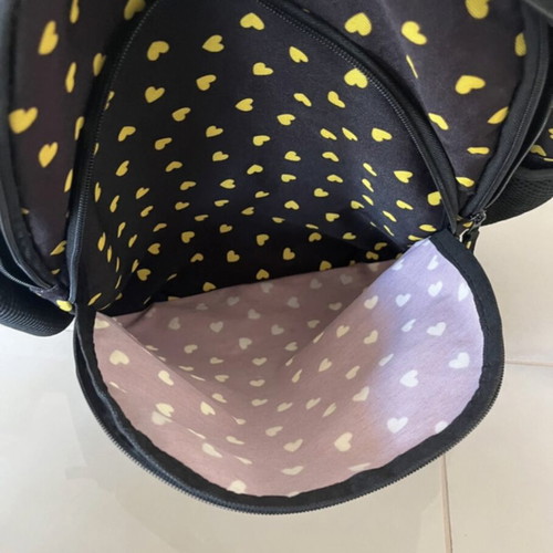 School backpack black like new with spacious compartments